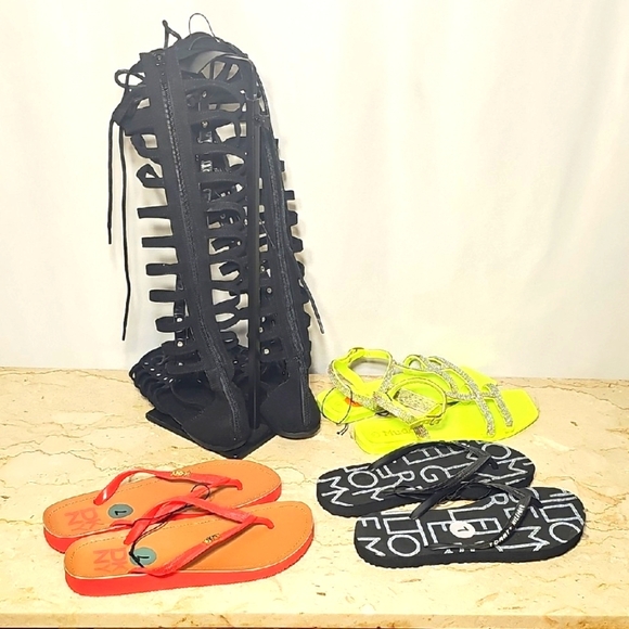 NWT Womens Flip Flops Gladiator Sandals LOT London Rag Hilfiger DKNY Mudd Size 7 - Picture 1 of 7
